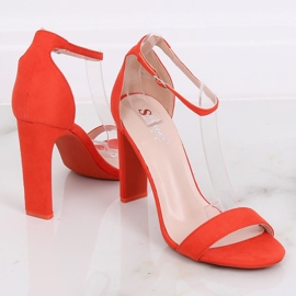 Orangefarbene Sandalen mit hohen Absätzen NF-37P Orange mehrfarbig 1