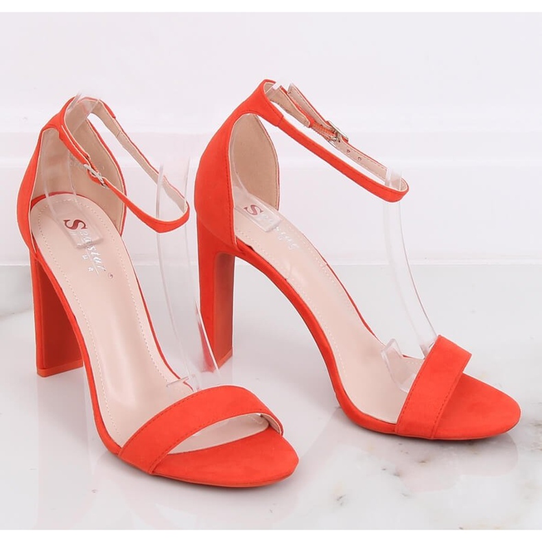 Orangefarbene Sandalen mit hohen Absätzen NF-37P Orange mehrfarbig 2