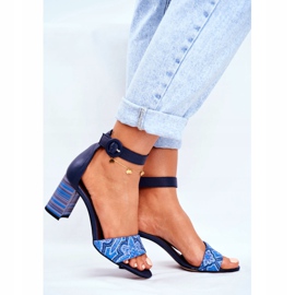 Damen Sandalen Maciejka Leder Marineblau 04235-17 / 00-5 2