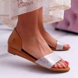 Damen Sandalen Maciejka Leder Rot 1971 Nomara braun mehrfarbig 1