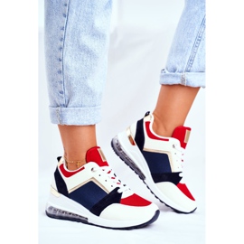 ADY Damen Sport Sneakers Red Sparks beige rot marineblau mehrfarbig 2