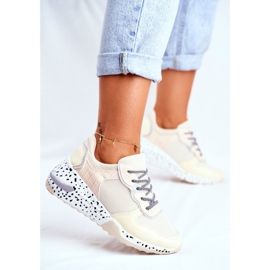 Damen Sportschuhe Hidden Wedge Beige Pinky 2