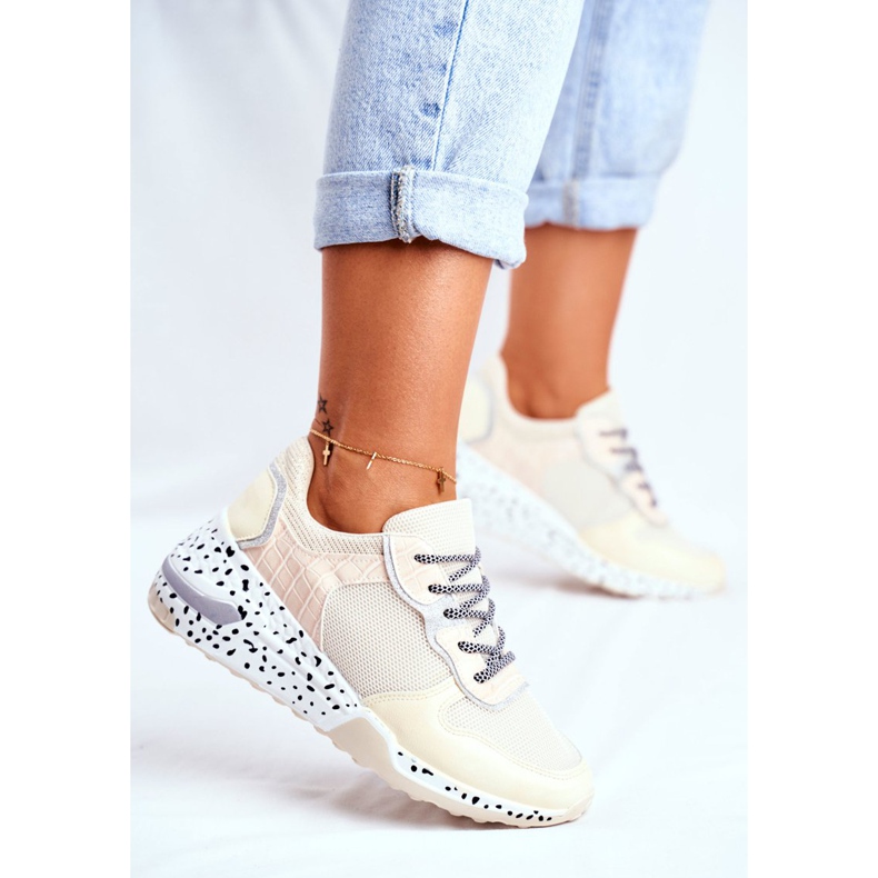 Damen Sportschuhe Hidden Wedge Beige Pinky 2