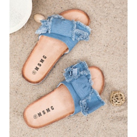 SHELOVET Textil Hausschuhe blau 1