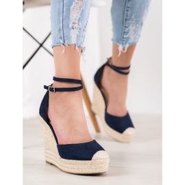 SHELOVET Hohe Espadrilles auf dem Keil marineblau 1