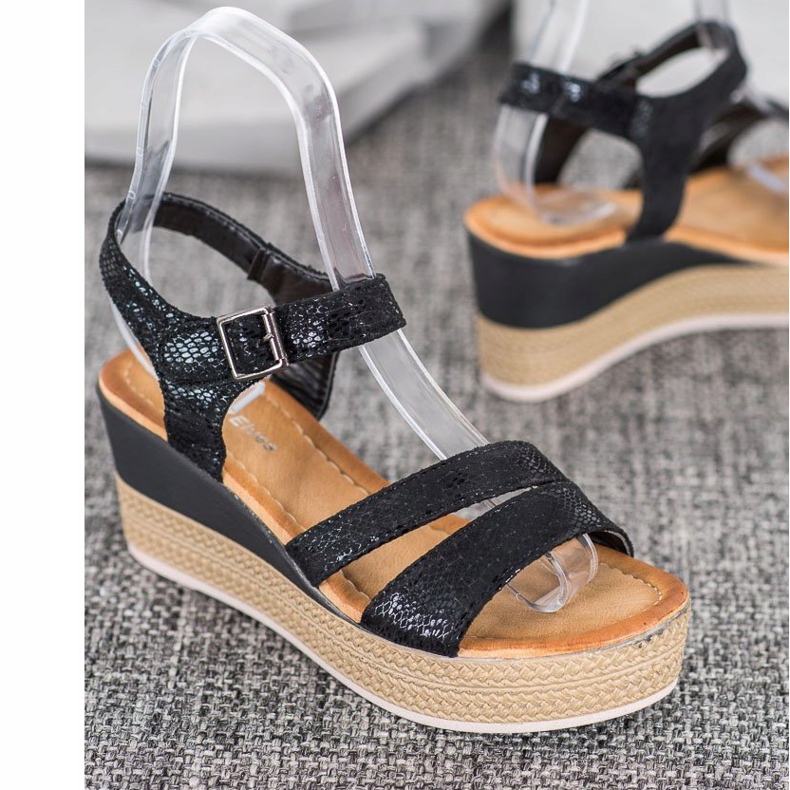 Sea Elves Bequeme Sandalen schwarz 1