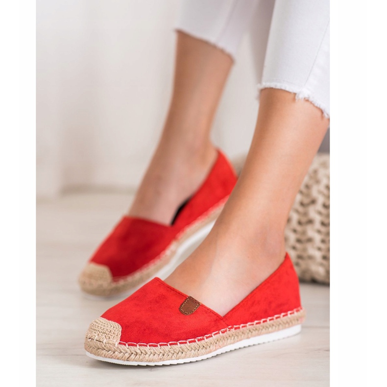 SHELOVET Klassische Espadrilles rot 1