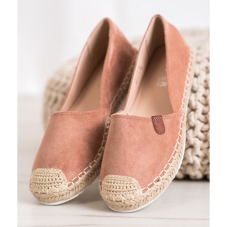 SHELOVET Klassische Espadrilles rosa 2