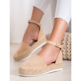 SHELOVET Durchbrochene Espadrilles braun 1
