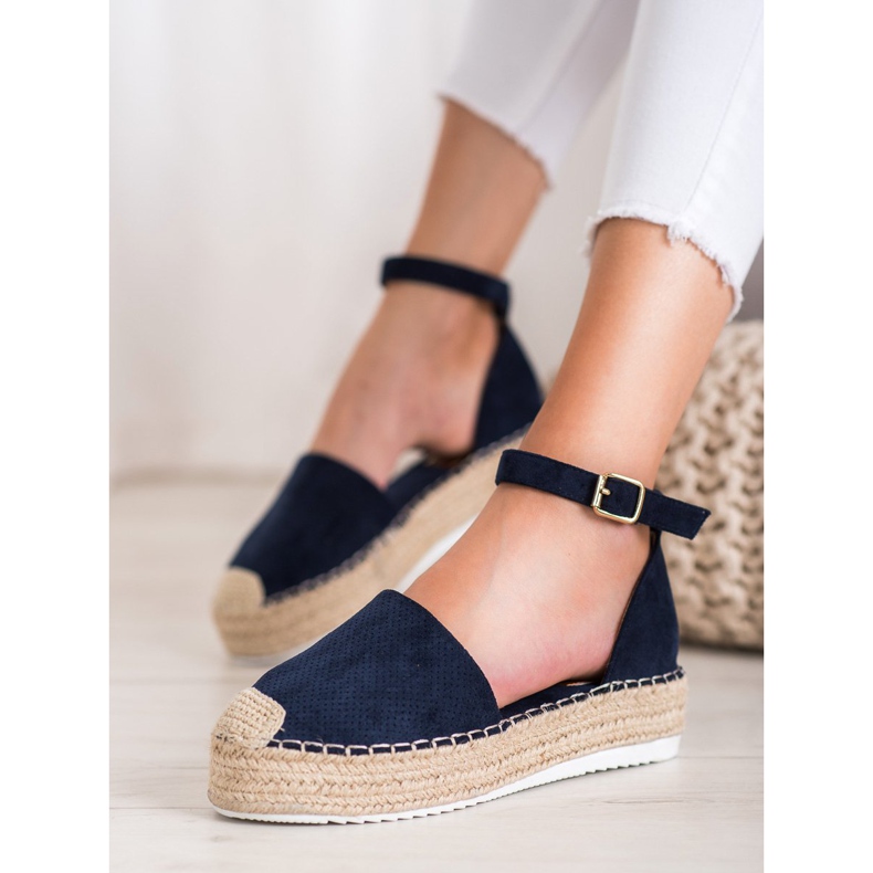 SHELOVET Durchbrochene Espadrilles blau 1