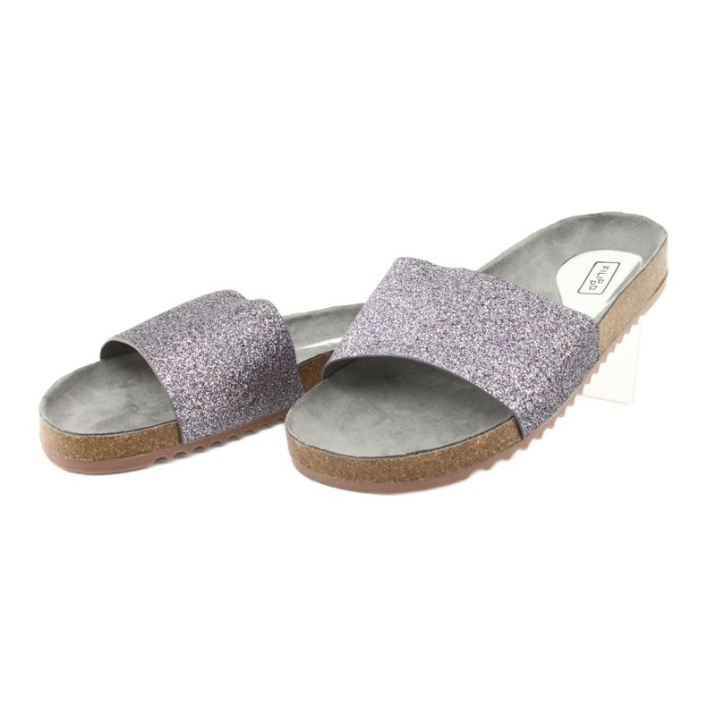 Filippo Silberprofilierte Frauenflip -Flops DK1373/20 grau 2