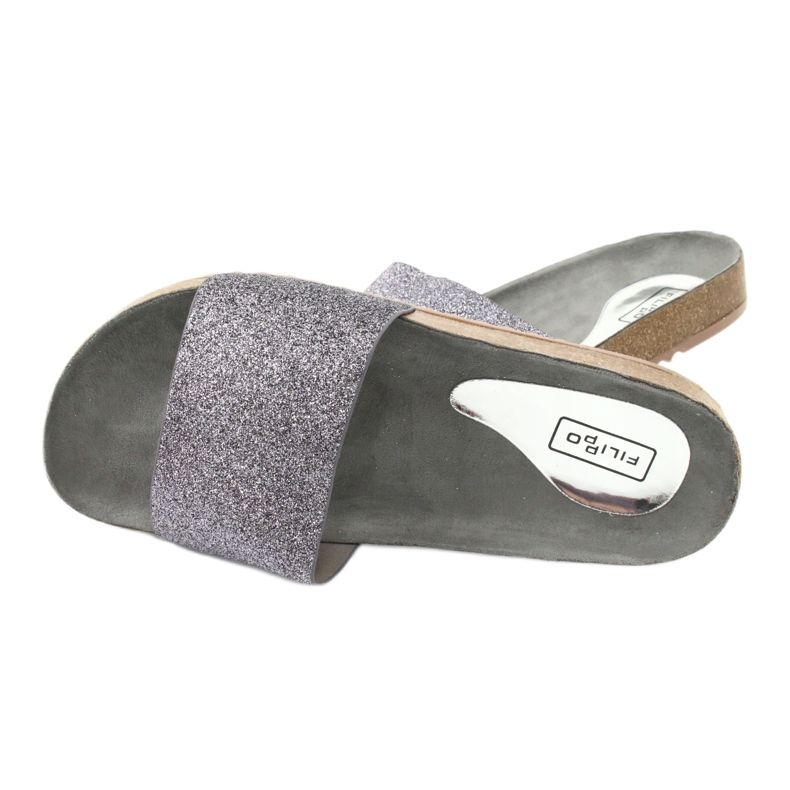 Filippo Silberprofilierte Frauenflip -Flops DK1373/20 grau 3