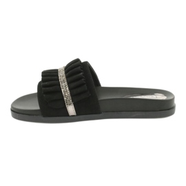 Filippo Schwarze Flip -Flops mit Schnickschnack und Zirkonen 1