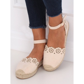 Beige durchbrochene Espadrilles JH119 Beige 1