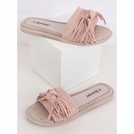 Beige und rosa Hausschuhe für Damen CK159 Pink 2