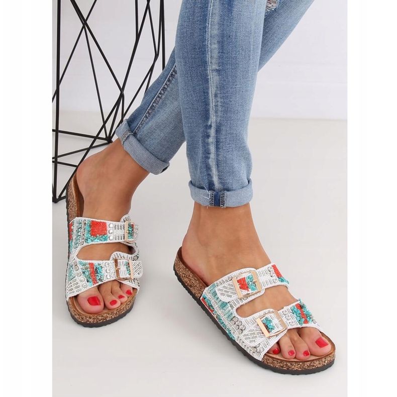 Scholki mit weißen Perlen CK133P Weiß mehrfarbig 1