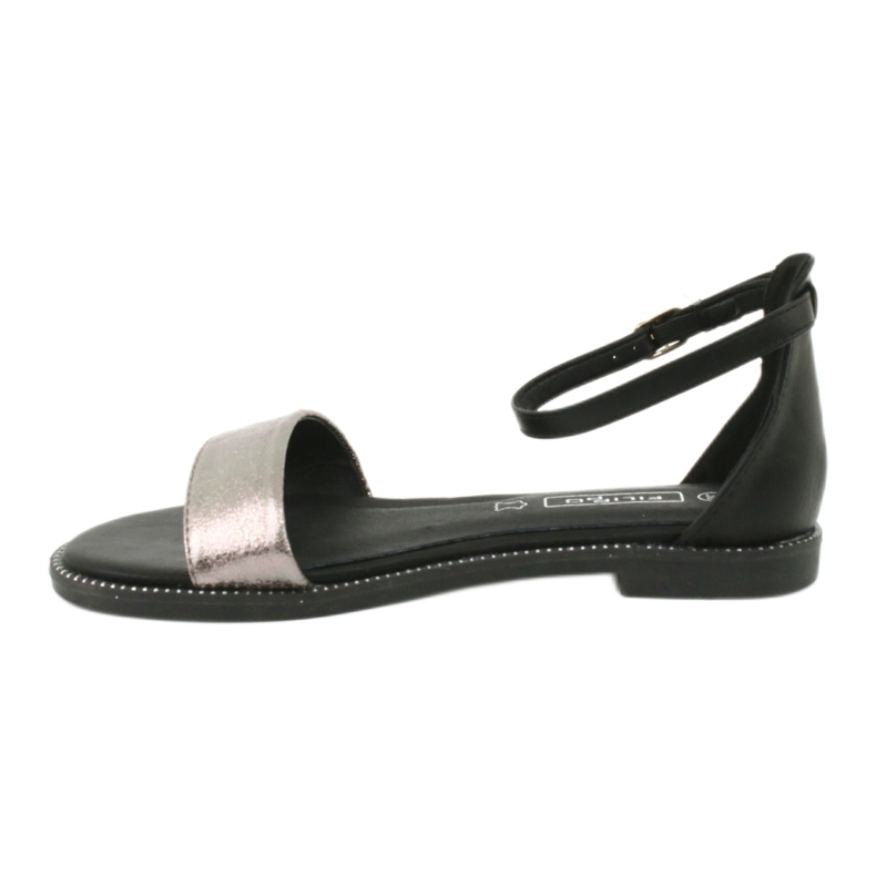 Ledersandalen Filippo DS1285 / 20 BK SI schwarz mehrfarbig grau 1