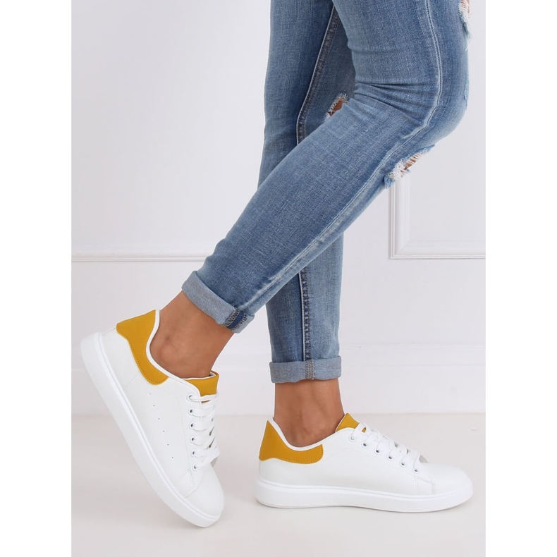 Weiße Damen Sneaker LA85P Gelb 1