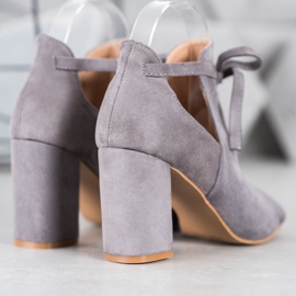 Gebundene VINCEZA Stiefel mit offener Spitze grau 1