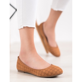 Fama Durchbrochene Ballerinas braun 1