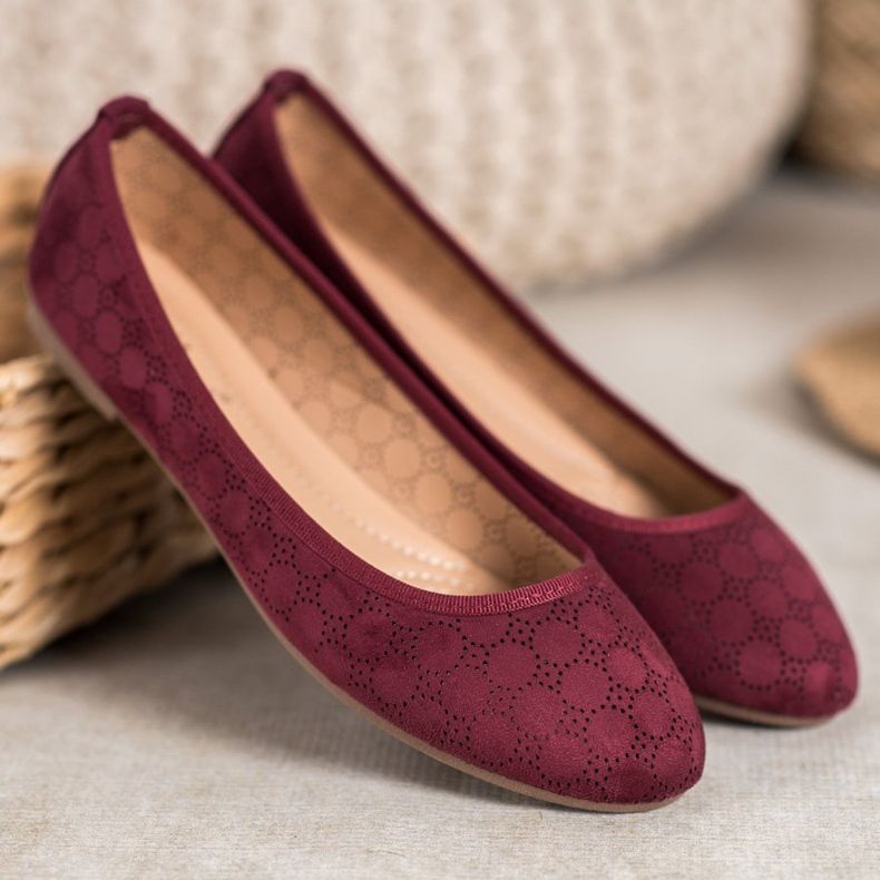 Fama Durchbrochene Ballerinas rot 2