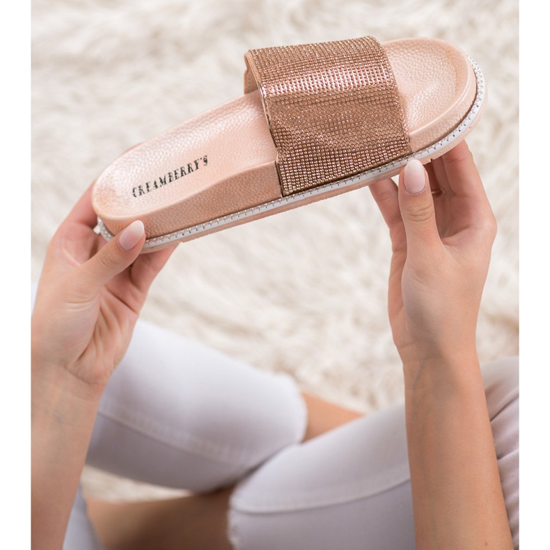 Creamberry'S Goldene Hausschuhe mit Kristallen 1
