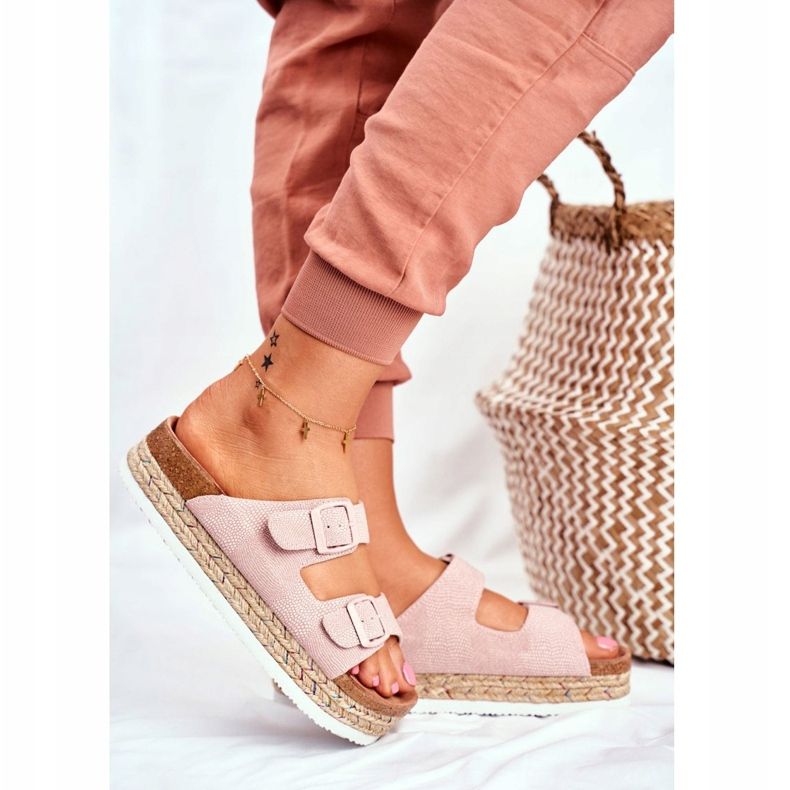 Damen Hausschuhe Big Star Pink FF274669 rosa 2