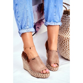 Damen Sandalen mit Keilabsatz Big Star Beige FF274982 1