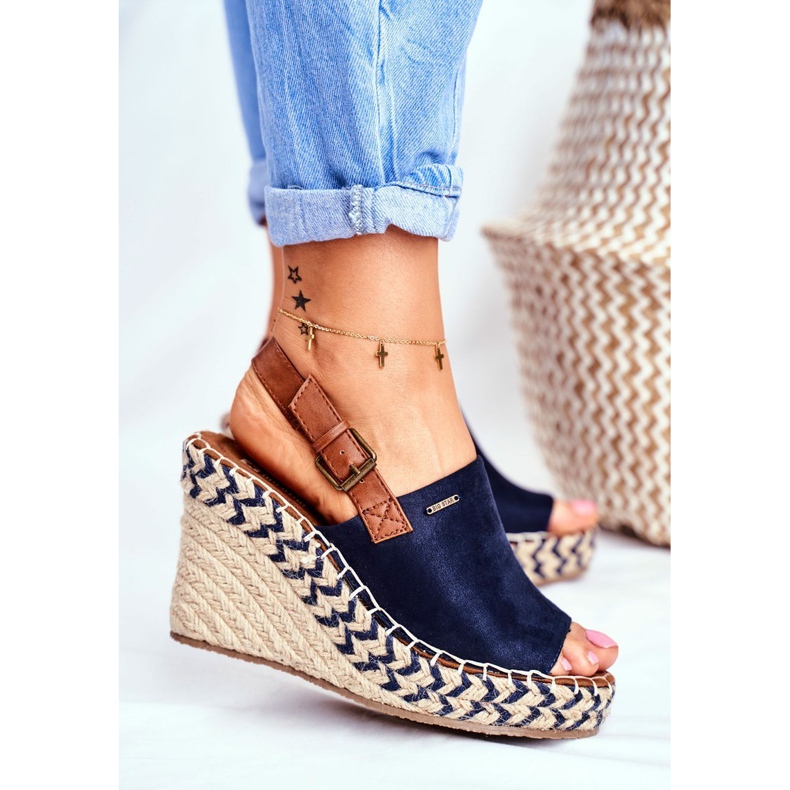 Damen Sandalen On Wedge Big Star Navy Blau FF274980 marineblau 1