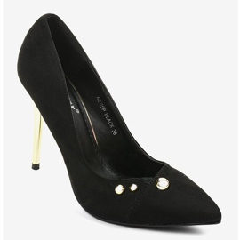 Schwarze klassische High Heels mit NE05P Nieten 2