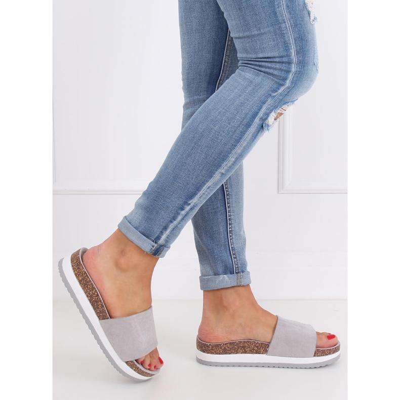 Grau Damen Hausschuhe grau CK184P Grau 2