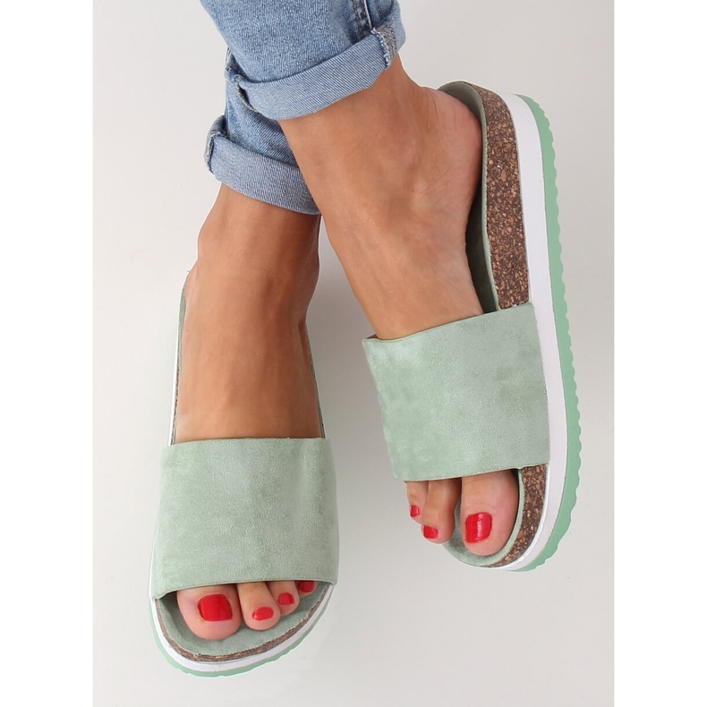 Aquamarin-Hausschuhe für Damen CK184P Grün 1