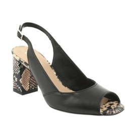 Edeo Damen Sandalen schwarz / Tier 3499A-1193 1