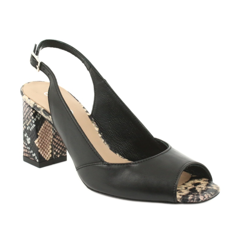 Edeo Damen Sandalen schwarz / Tier 3499A-1193 1