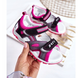 Bartek S.A. Kindersandalen für Mädchen Prophylaktisch Bartek T-16176-7 / 77G schwarz rosa grau 2
