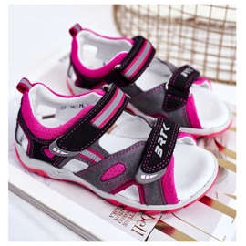 Bartek S.A. Kindersandalen für Mädchen Prophylaktisch Bartek T-16176-7 / 77G schwarz rosa grau 1