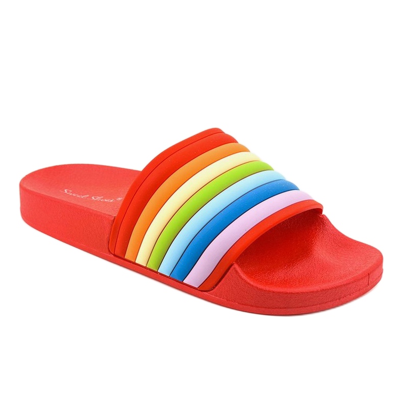 Rote Flip-Flops mit Regenbogen 2456-3 mehrfarbig 1