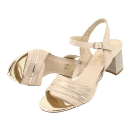 Bequeme Gamis 3940 Ledersandalen beige golden 4