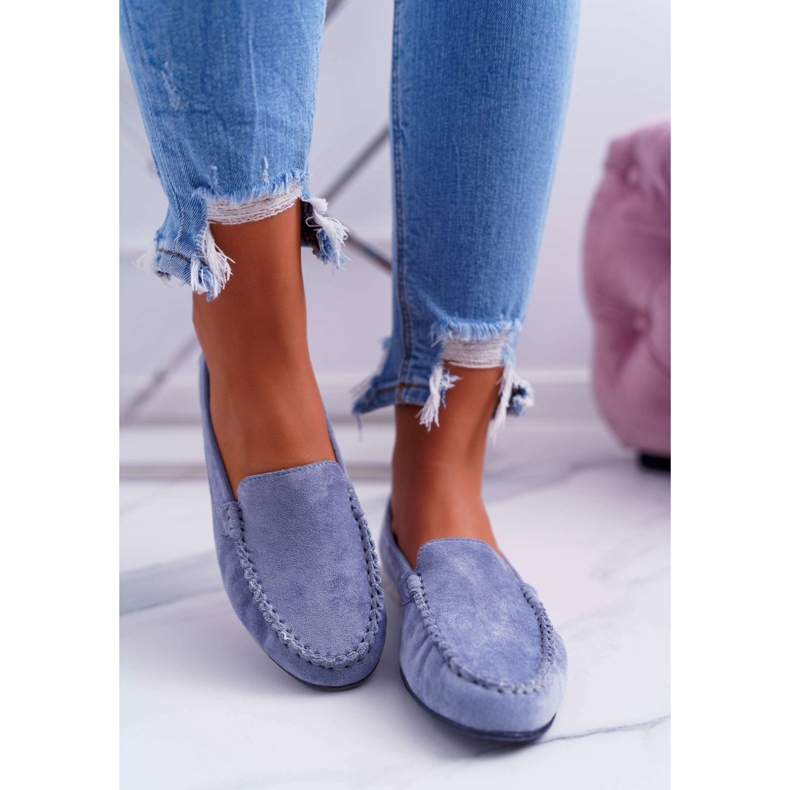 Damen Loafer Sergio Leone Wildleder Hellblau Winted 2