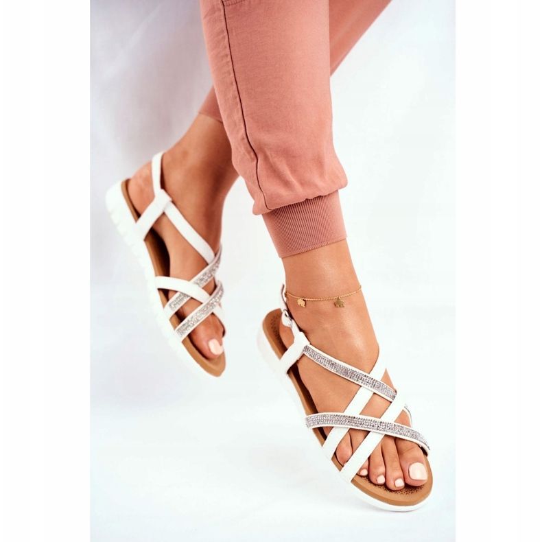 Damen Sandalen Lu Boo Mit Cubic Zirkonia 406-6 Weiß Feen 1