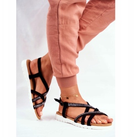 Damen Sandalen Lu Boo Mit Cubic Zirkonia 406-6 Schwarz Feen 1