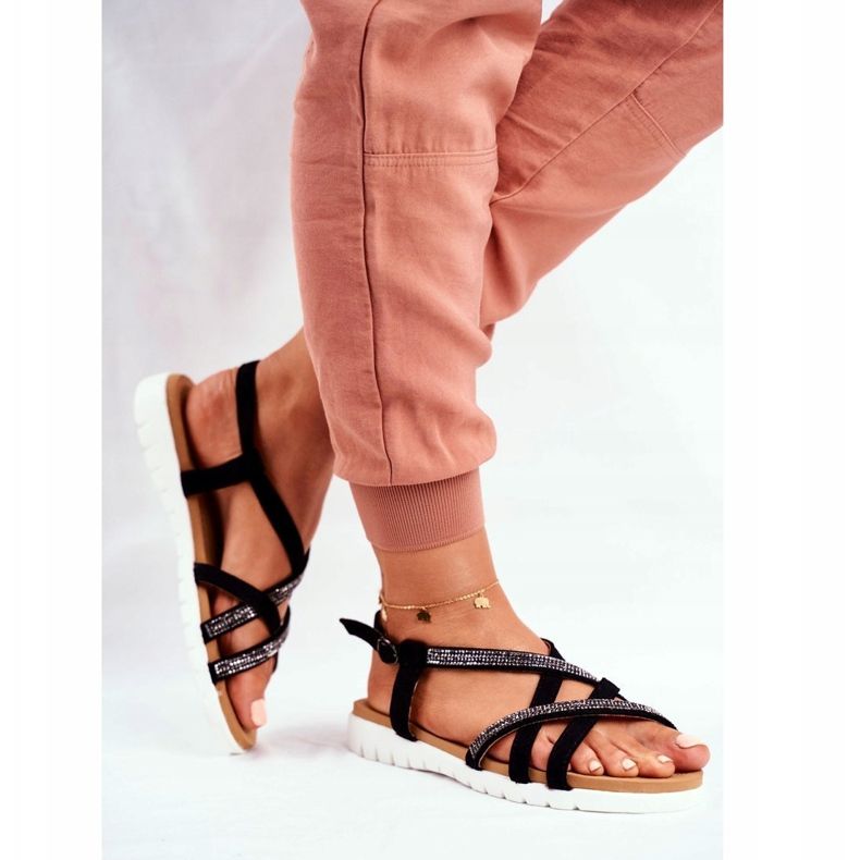 Damen Sandalen Lu Boo Mit Cubic Zirkonia 406-6 Schwarz Feen 1