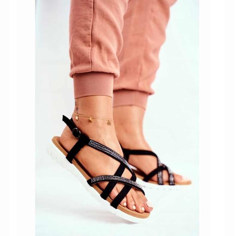 Damen Sandalen Lu Boo Mit Cubic Zirkonia 406-6 Schwarz Feen 2