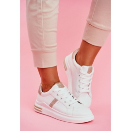 Damen Sportschuhe Weißgold Glitzer Narval gelb 2