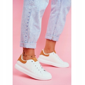 PS1 Damen Sportschuhe Weiß mit Absatz Camel Milly 1