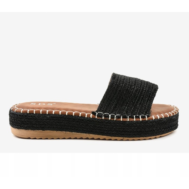 Schwarze Espadrilles-Hausschuhe 7970-PL 2
