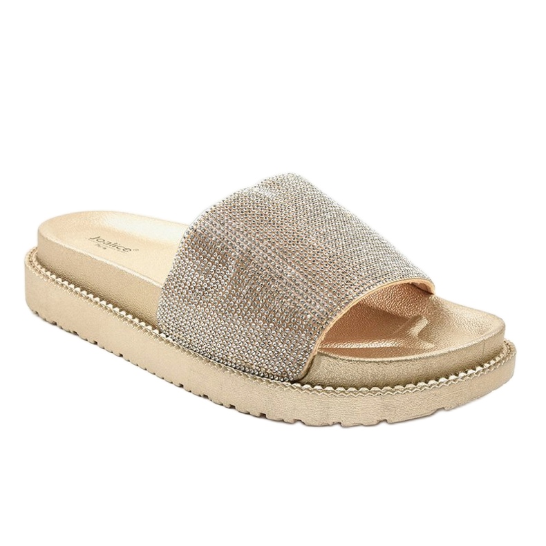 Goldene Hausschuhe mit Pailletten SF-01 1