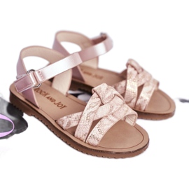 FRROCK Kindersandalen mit Klettverschluss für Mädchen Pink Lilo rosa 1