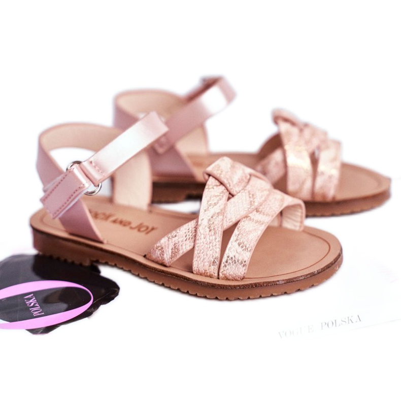 FRROCK Kindersandalen mit Klettverschluss für Mädchen Pink Lilo rosa 3