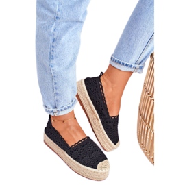 ADY Damen Espadrilles Spitze Schwarz Desante Plateau braun 3